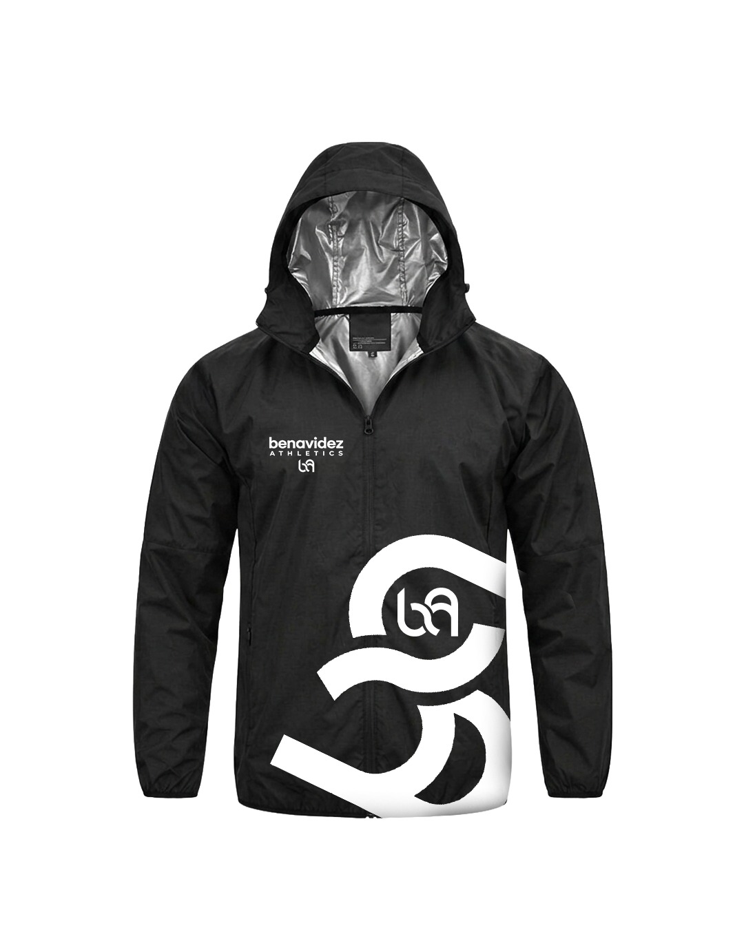 Black Waterproof Hooded Rain Jacket
